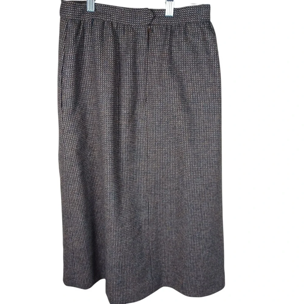 Evan Picone Vintage Dark Academia Wool A Line Union Made School Uniform Skirt 10
